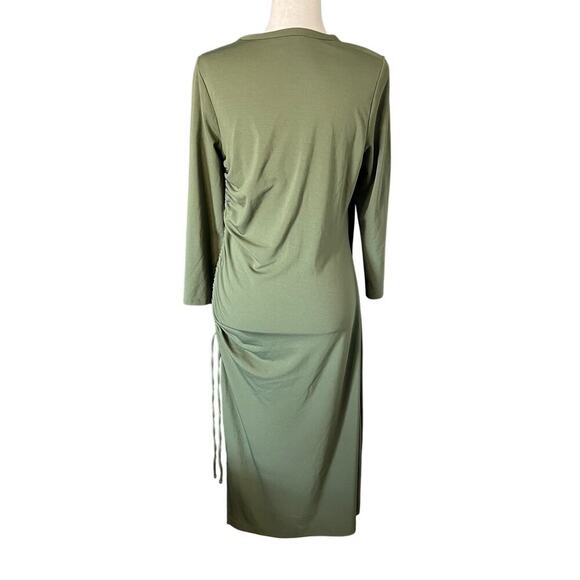 Banana Republic Woman’s Soft Ponte Side Ruched Olive T-Shirt Dress- Size Tall M - Picture 4 of 8
